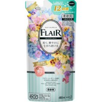 Gói nước xả mềm vải Flair KAO hương hoa 480ml - màu xanh